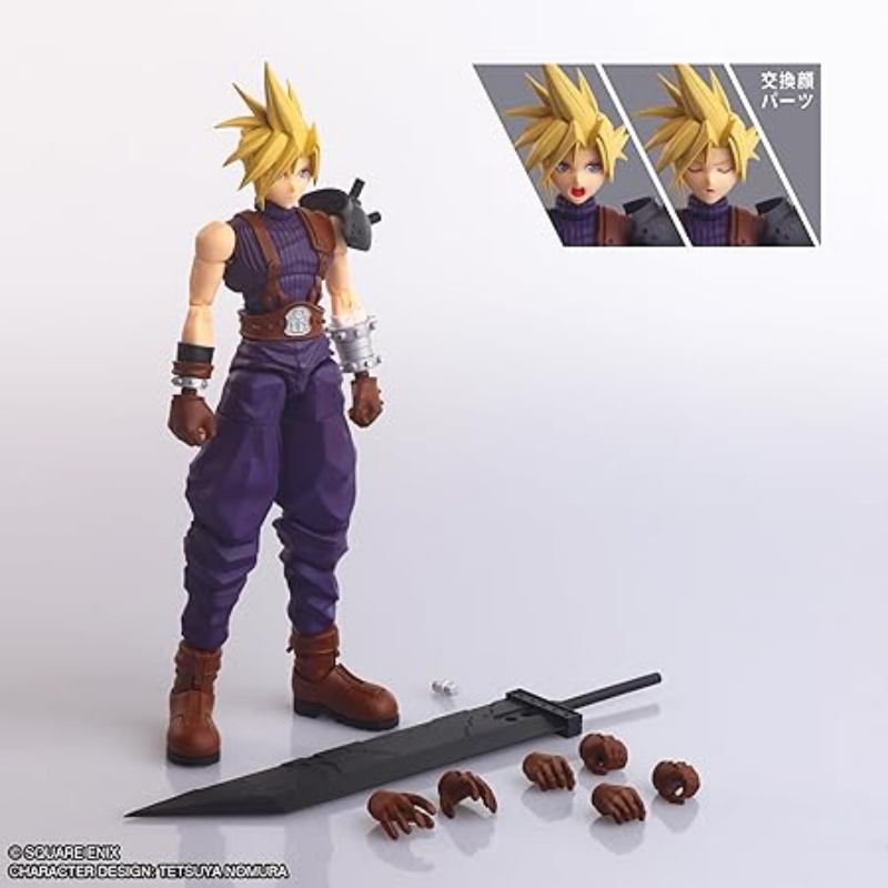 FF7』クラウドのプラスチックモデル組立キットと、ミスリルクローを