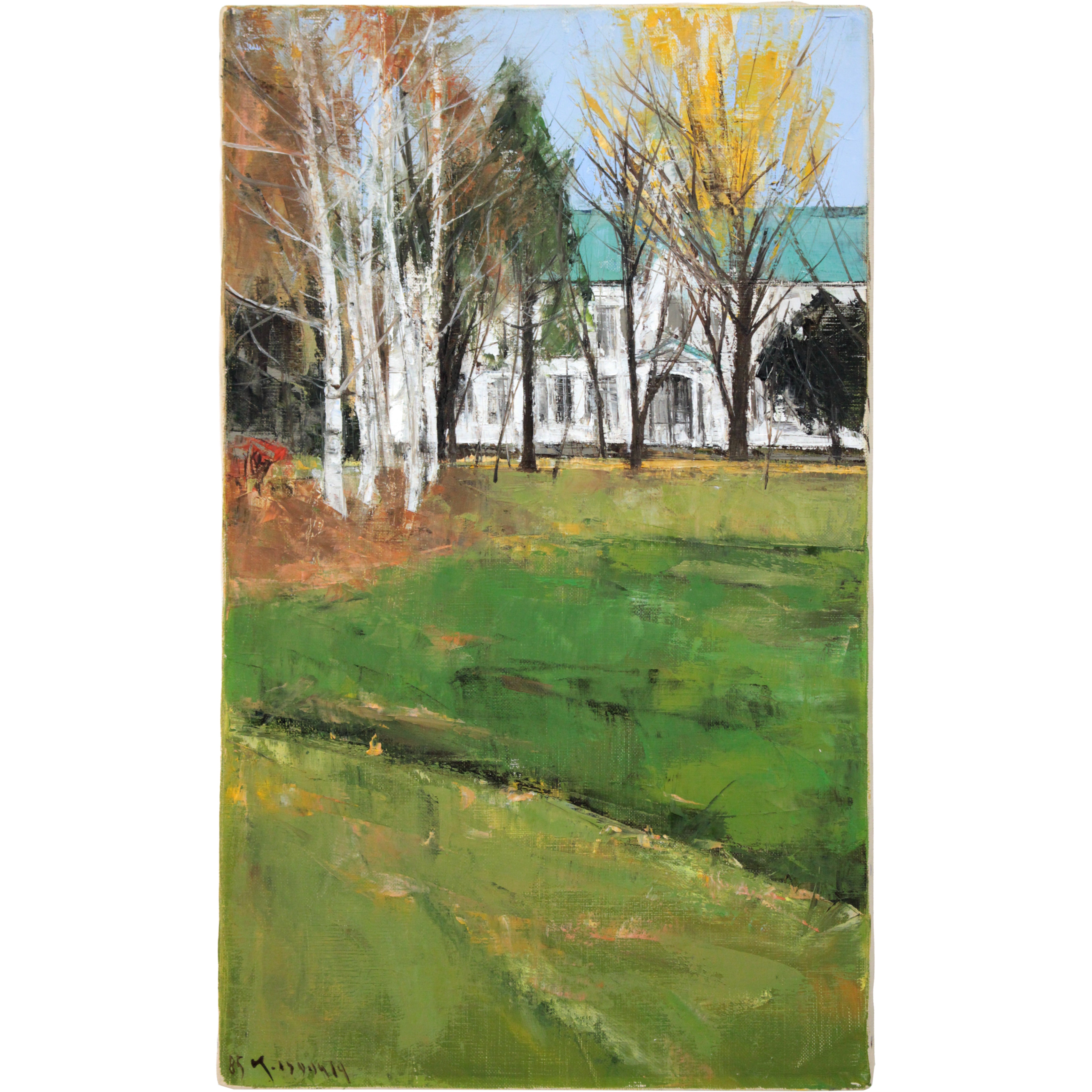 五十畑勝吉 羽咋川 油絵 油彩画 五十畑勝吉 羽咋川 油絵 油彩画