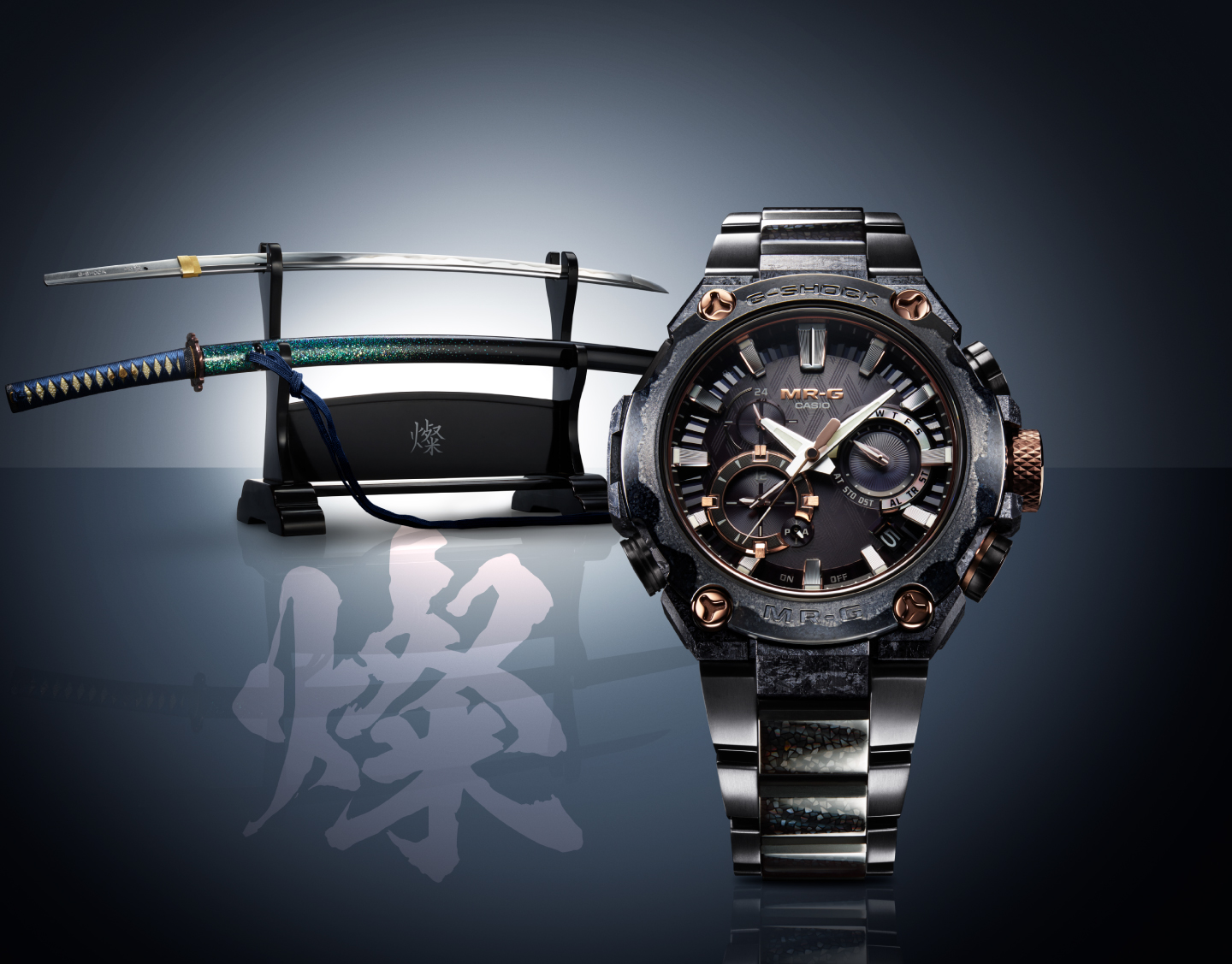 G-SHOCK”世界限定800本 燦々と輝く日本刀をモチーフにした“MR-G” 刃文