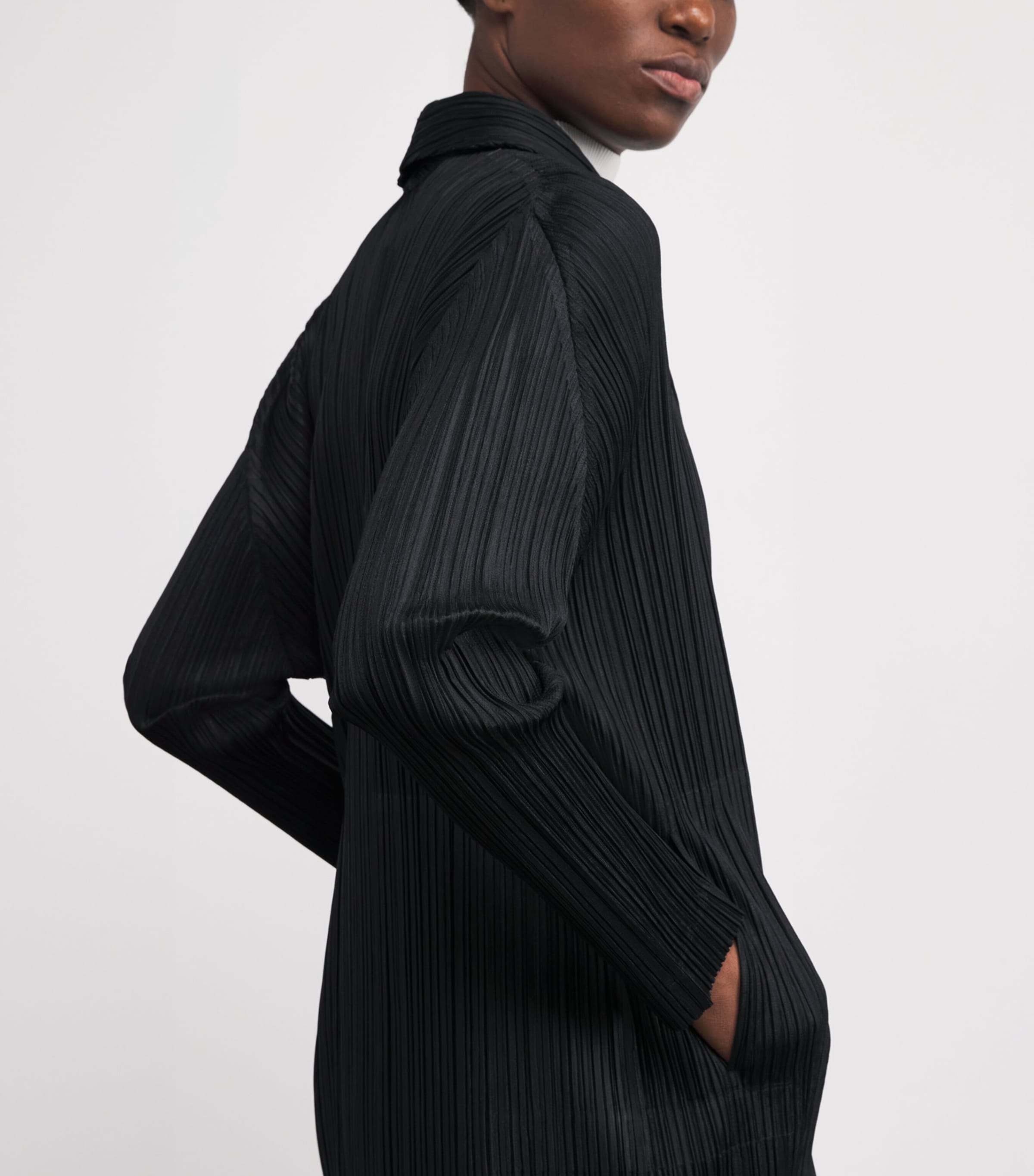 Pleats Please Issey Miyake Black Pleats Jacket | Harrods US