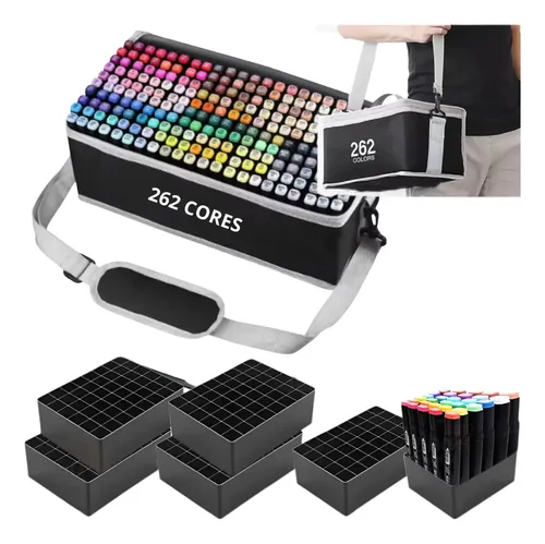 Maleta De Canetinhas Hidrográfica 262 Cores Para Desenho Kit
