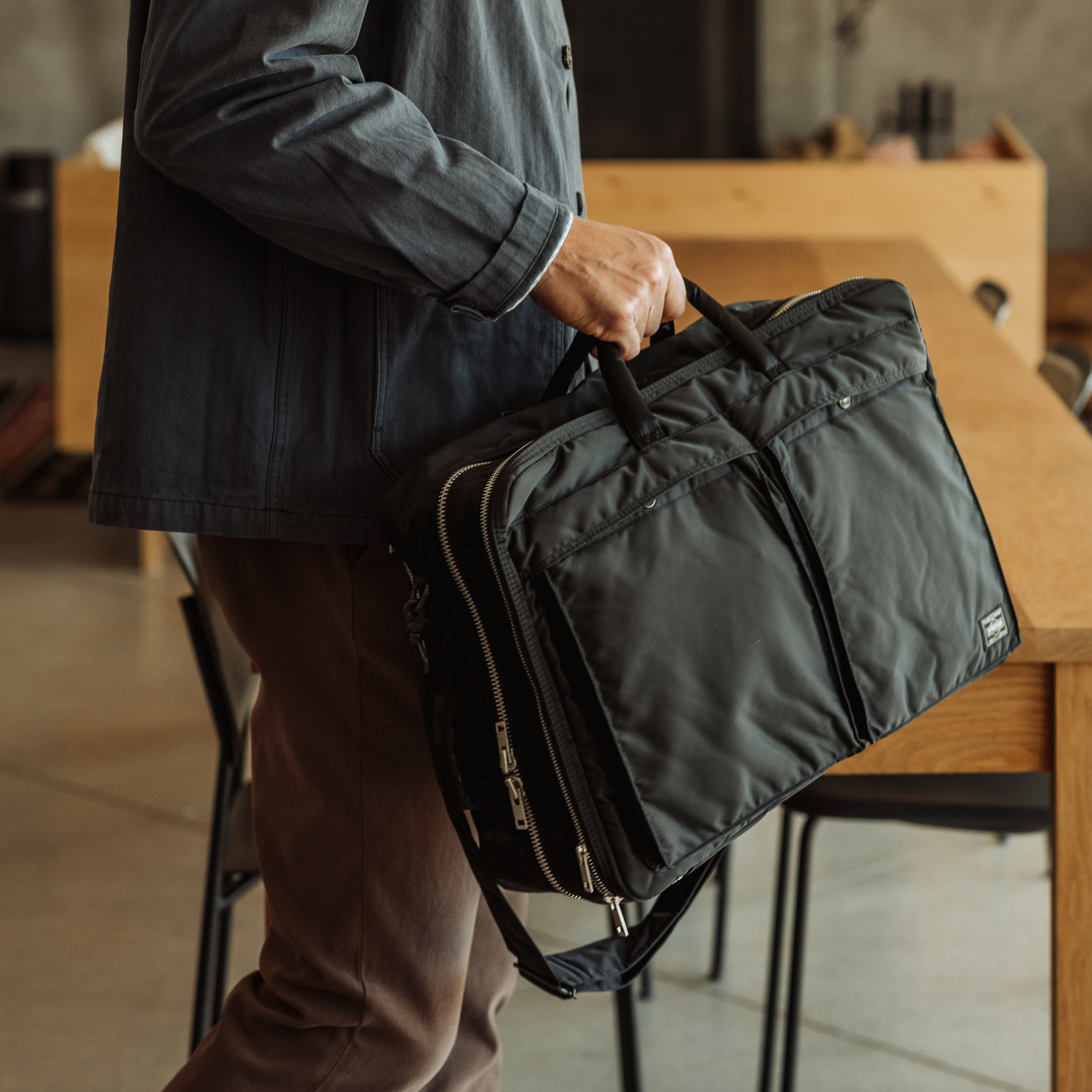 Porter-Yoshida and Co Tanker 3-Way Briefcase - Black | Messenger