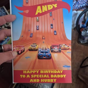 Buy Personalised Hotwheels Card Birthday Christmas Cars Fast Race