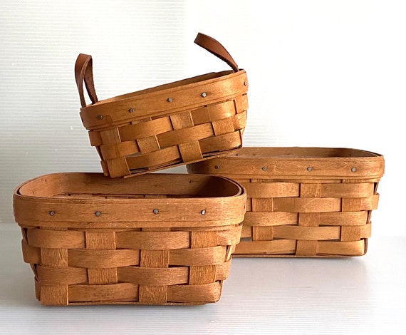 Handwoven Longaberger Baskets, Set of 3 - Etsy