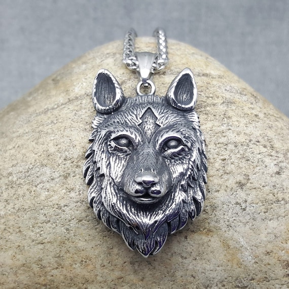 Buy Wolf Necklace | Stainless Steel Wolf Pendant | Viking