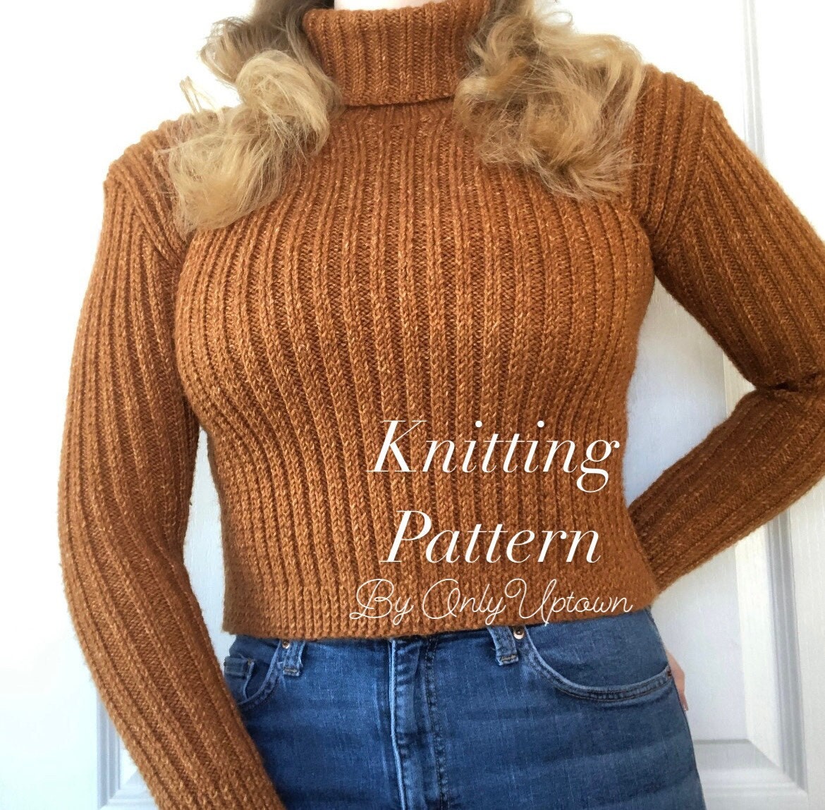 The Pumpkin Spice Sweater / Cropped Stretchy Fitted Ribbed Knit