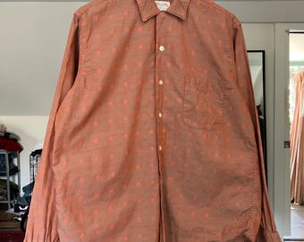 Vintage 60s Rayon Shadow Plaid Loop Collar Shirt Hombre Rockabilly