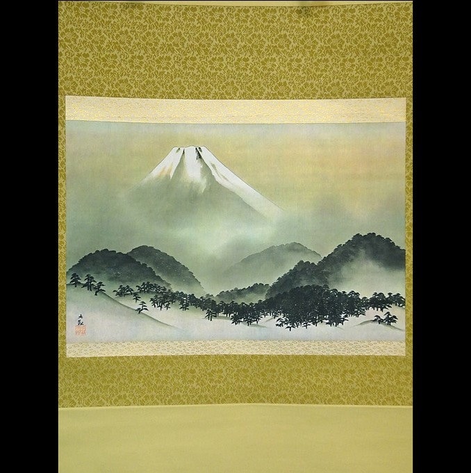 複製 掛軸 共箱付 横山大観 『名品 霊峰富士図』 絹本 掛け軸 - Etsy 日本
