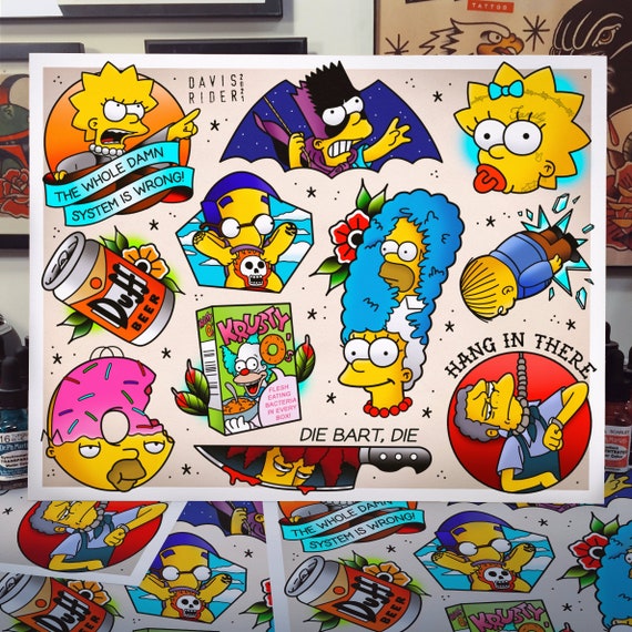 Springfield Tattoo Flash Art Print - Etsy