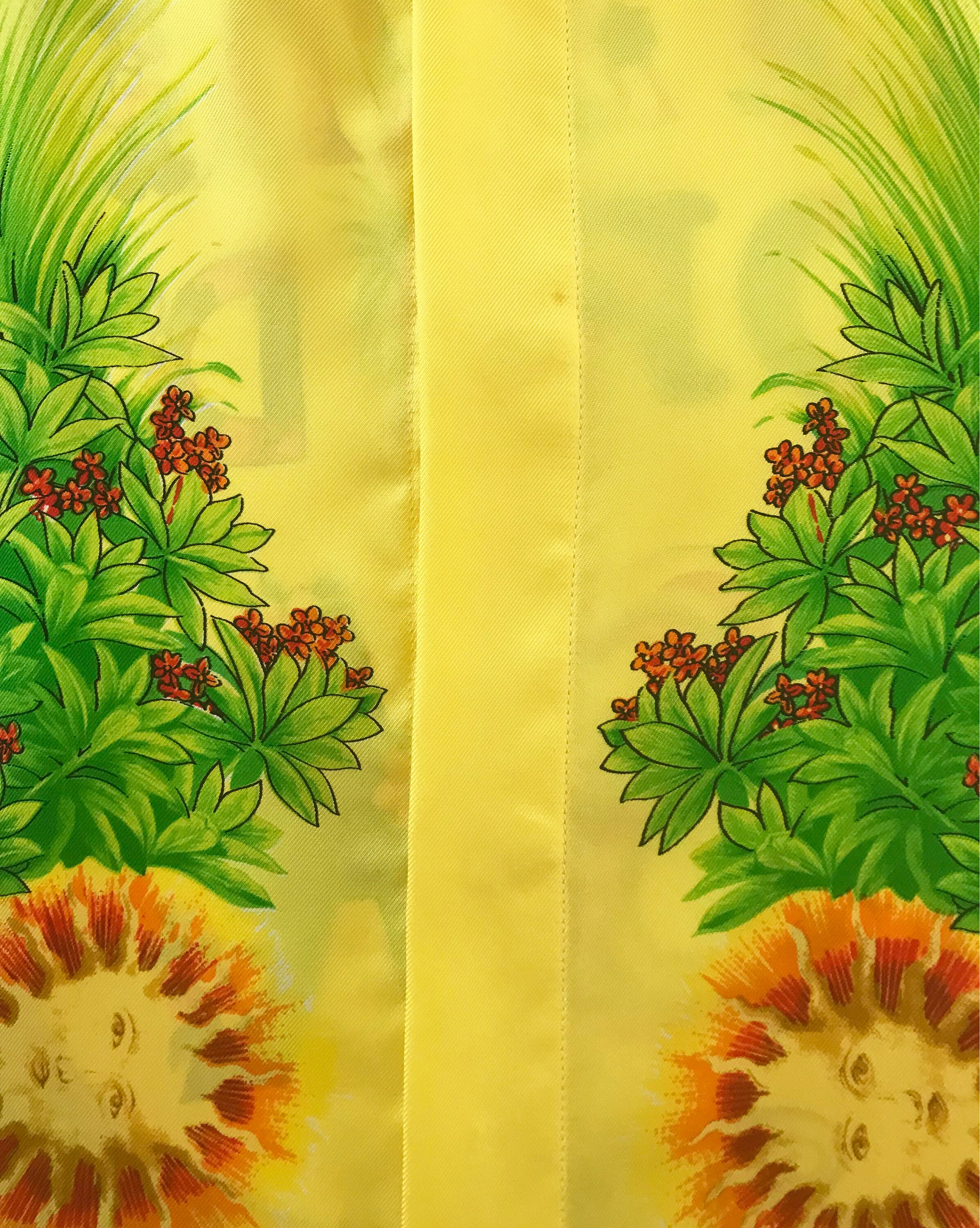 GIANNI VERSACE Rare Vintage Miami Print Shirt 1990s Neon Yellow