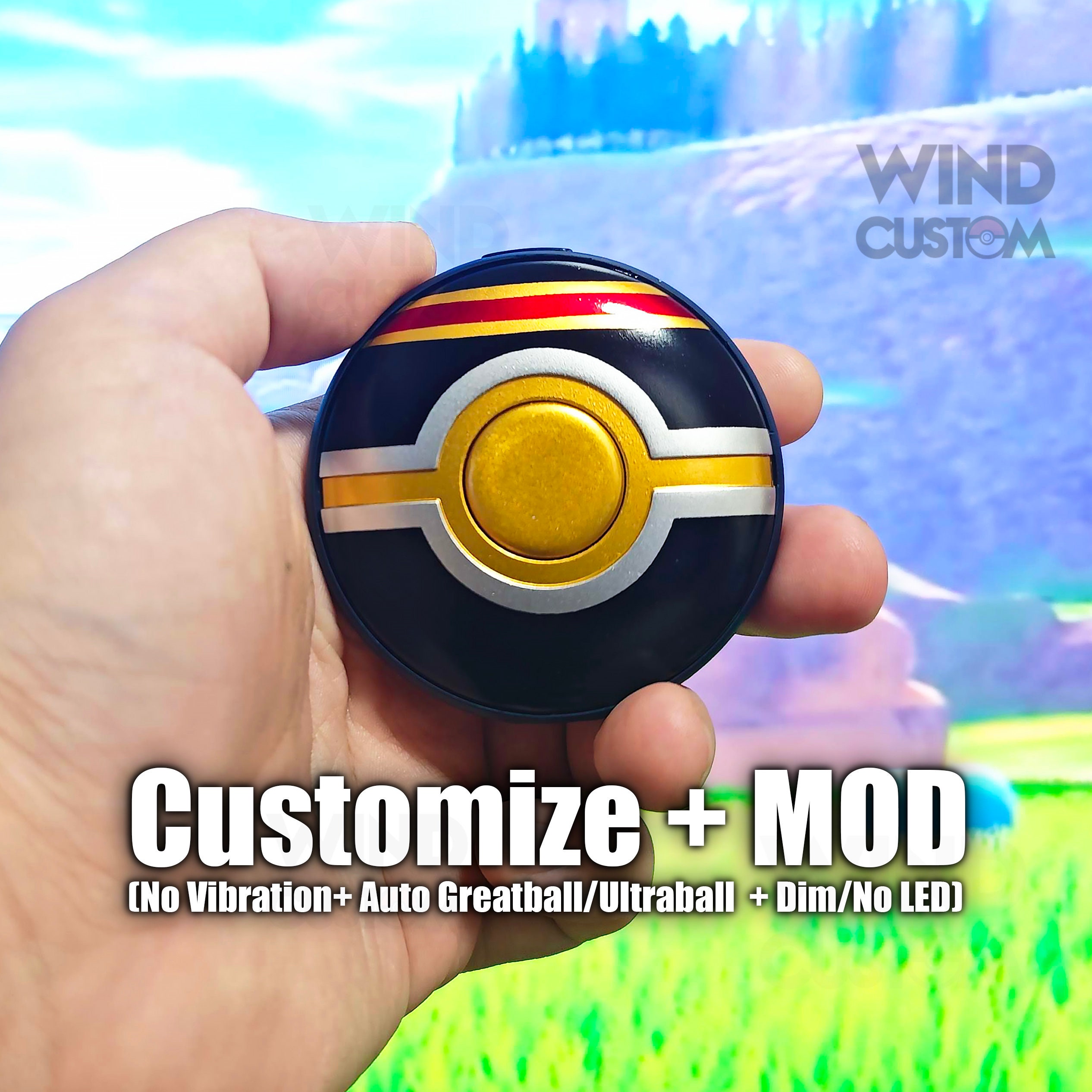 カスタムペイントされたPokemon GO Plus Plus+ +グレート/ウルトラ