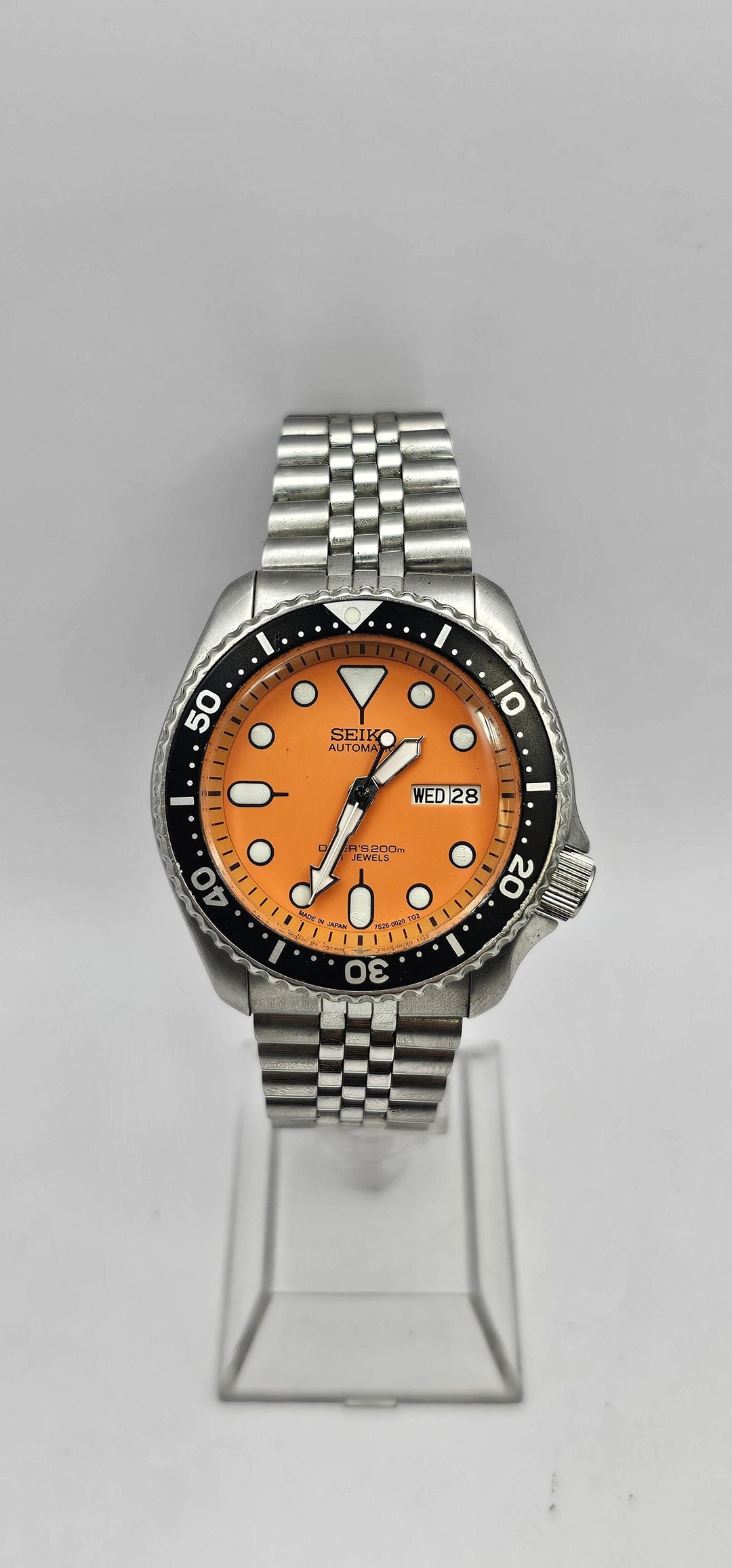 SEIKO 7S26-0020 SKX011J2 Automatic Orange Dial Men's Diver's Watch