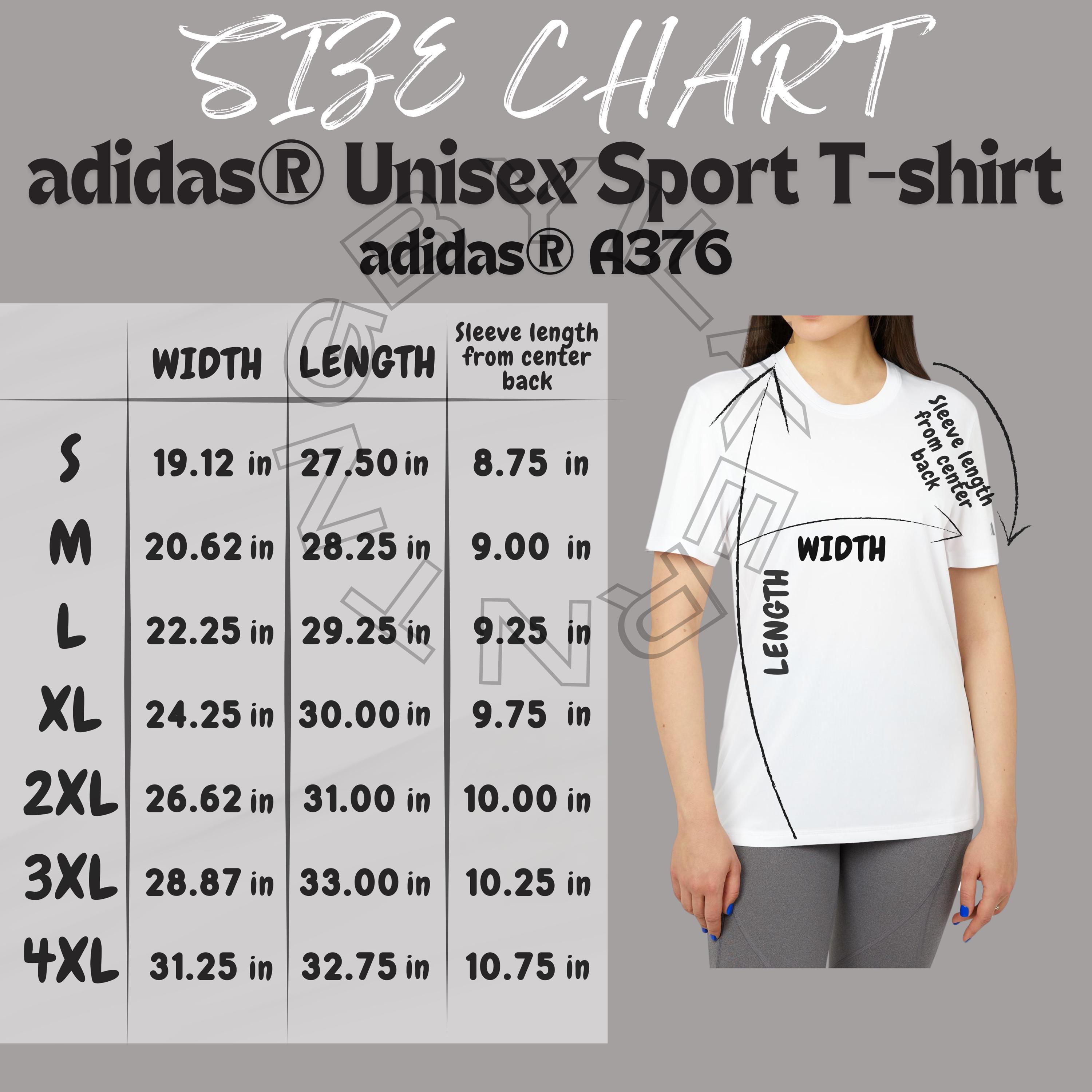 T-shirt Size Chart I Adidas A376 Size Chart | Size Chart | Adidas