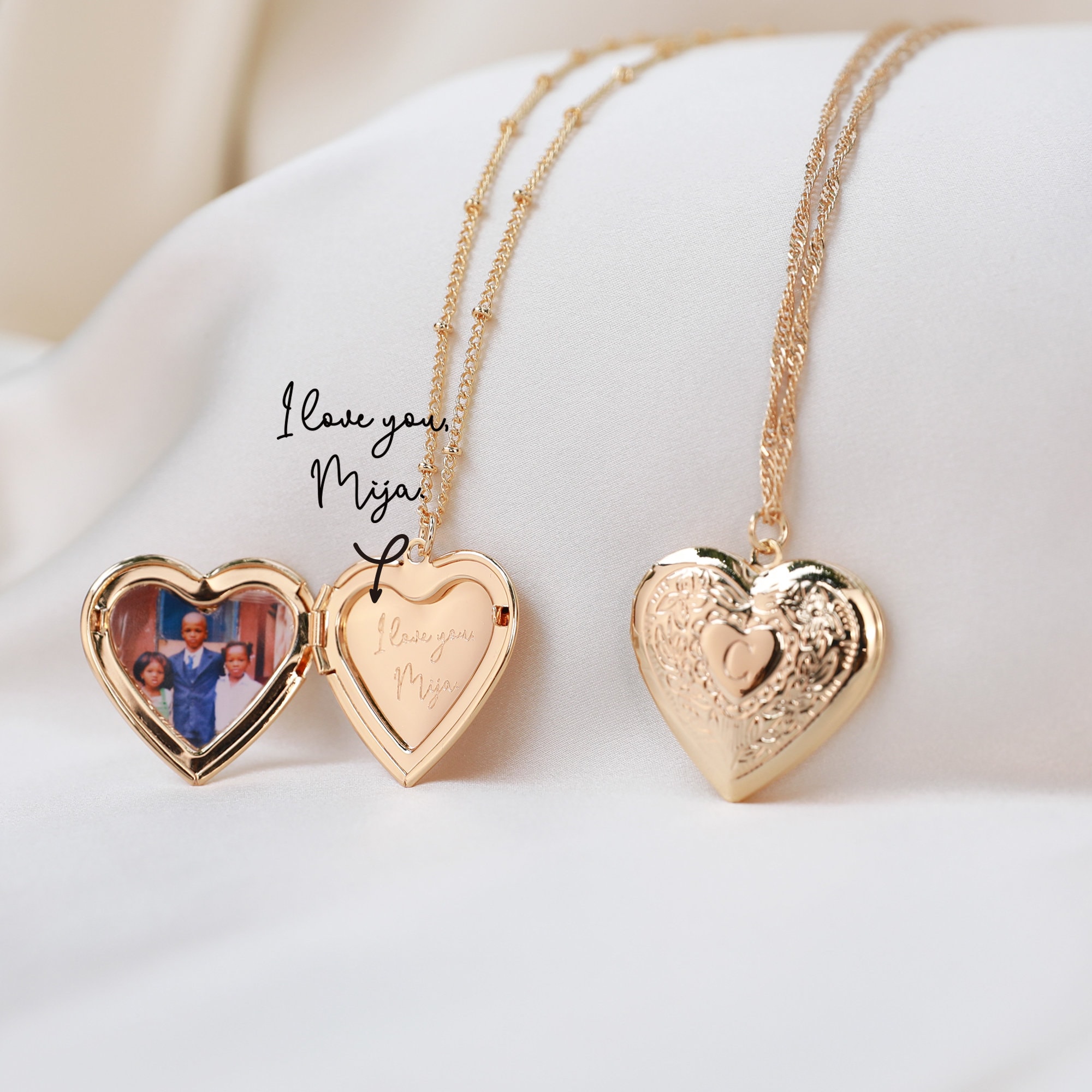 Buy Personalized Heart Locket Necklace - Custom Photo Locket With