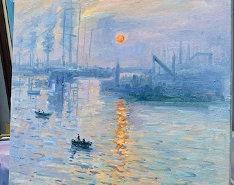 CM = クロード・モネ、印象、日の出、日の出 手描き油絵壁画複製油絵