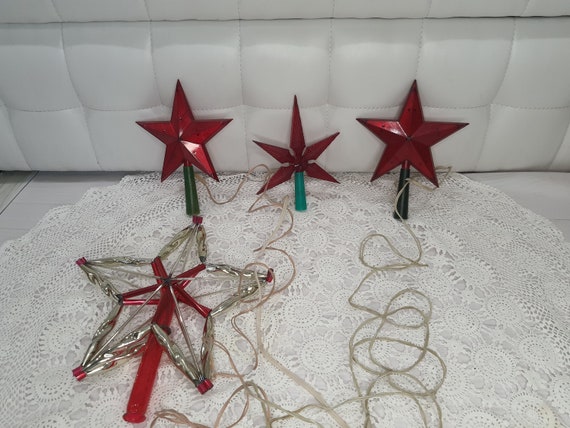 Soviet New Year's Toy Christmas Tree Top Hat Red Star Light