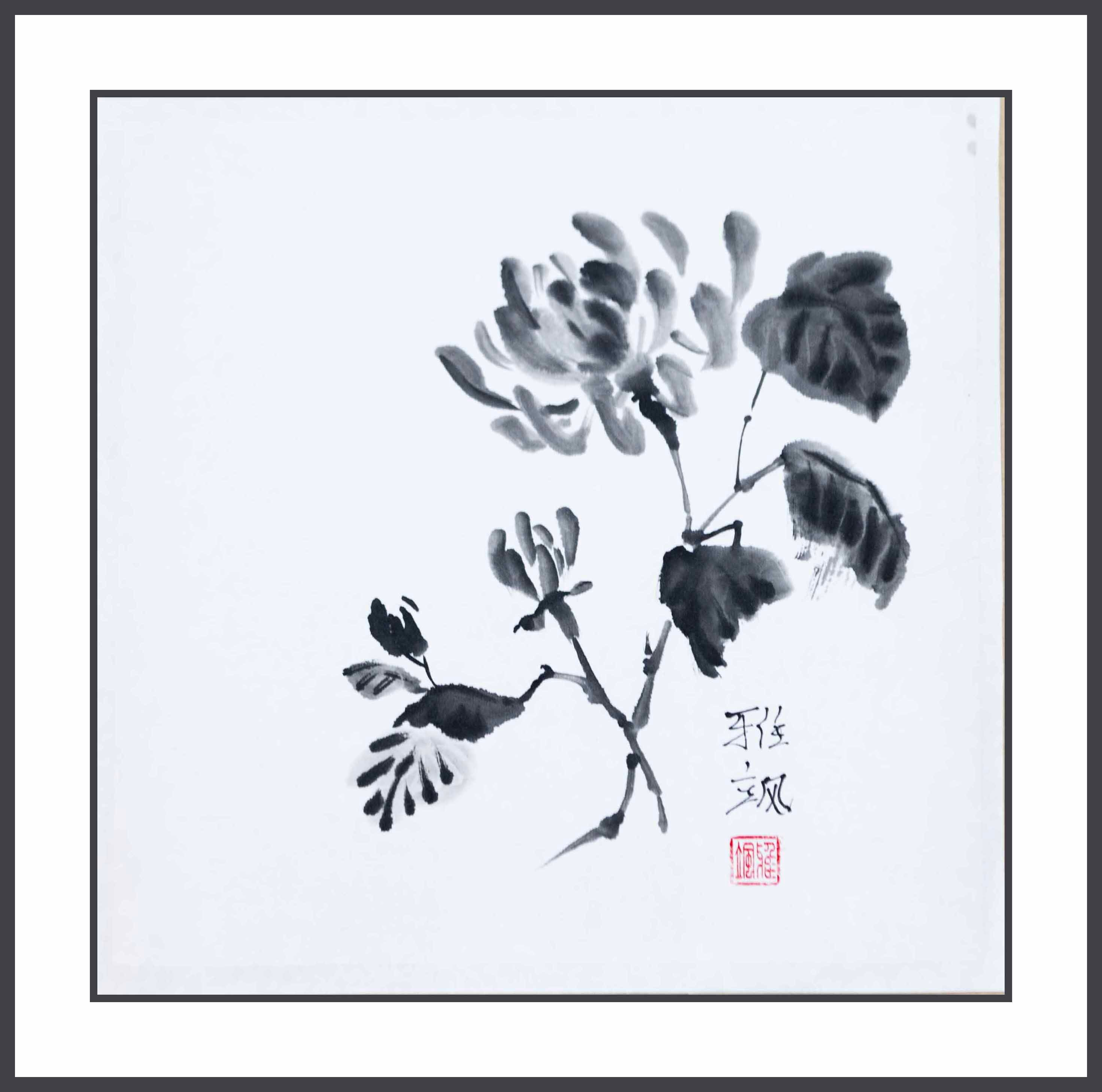 四君子画セット：中国の墨絵、梅、竹、蘭、菊 - Etsy 日本