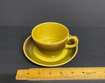 Vintage Stavangerflint Norway Tea Cups and Saucers #2561 Brown