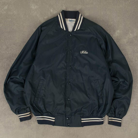 Vintage 90s St. Francis Xaviers Nylon Bomber Jacket XL Womens Blue