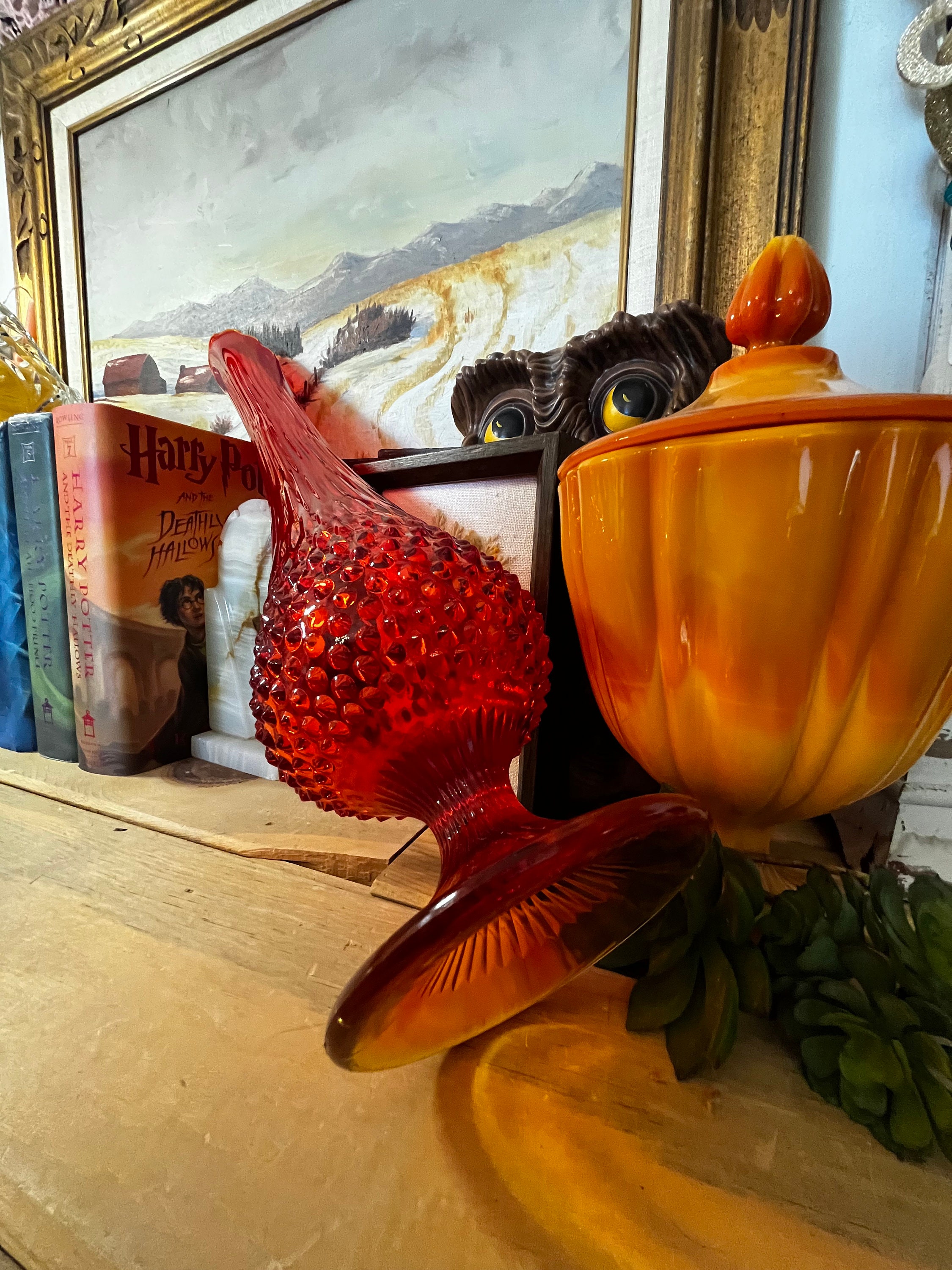 フェントン アメリカ ビンテージ バスケット ホブネイル フェントン