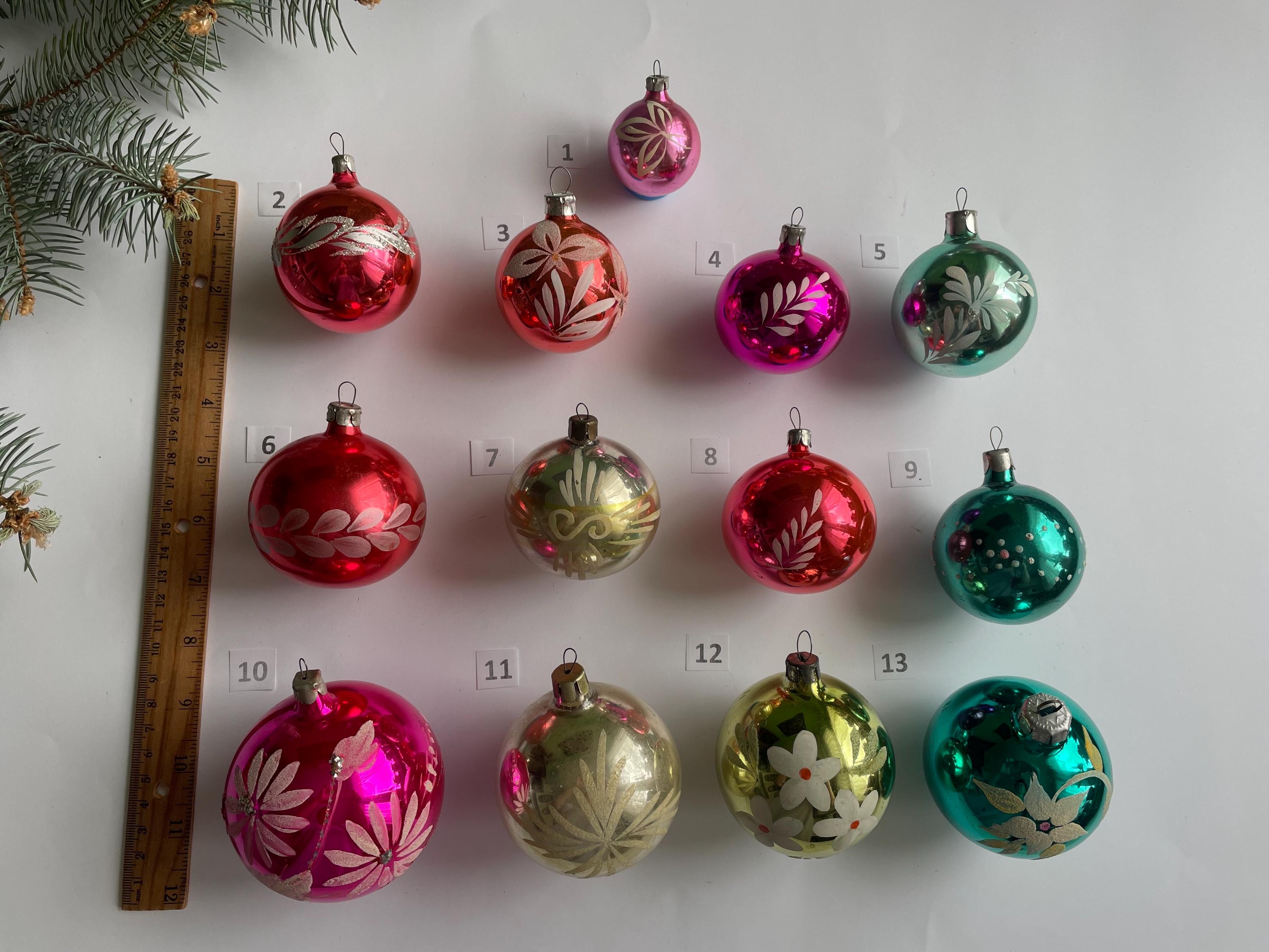 ソビエト クリスマスオーナメント ガラスオーナメント ボール 6個