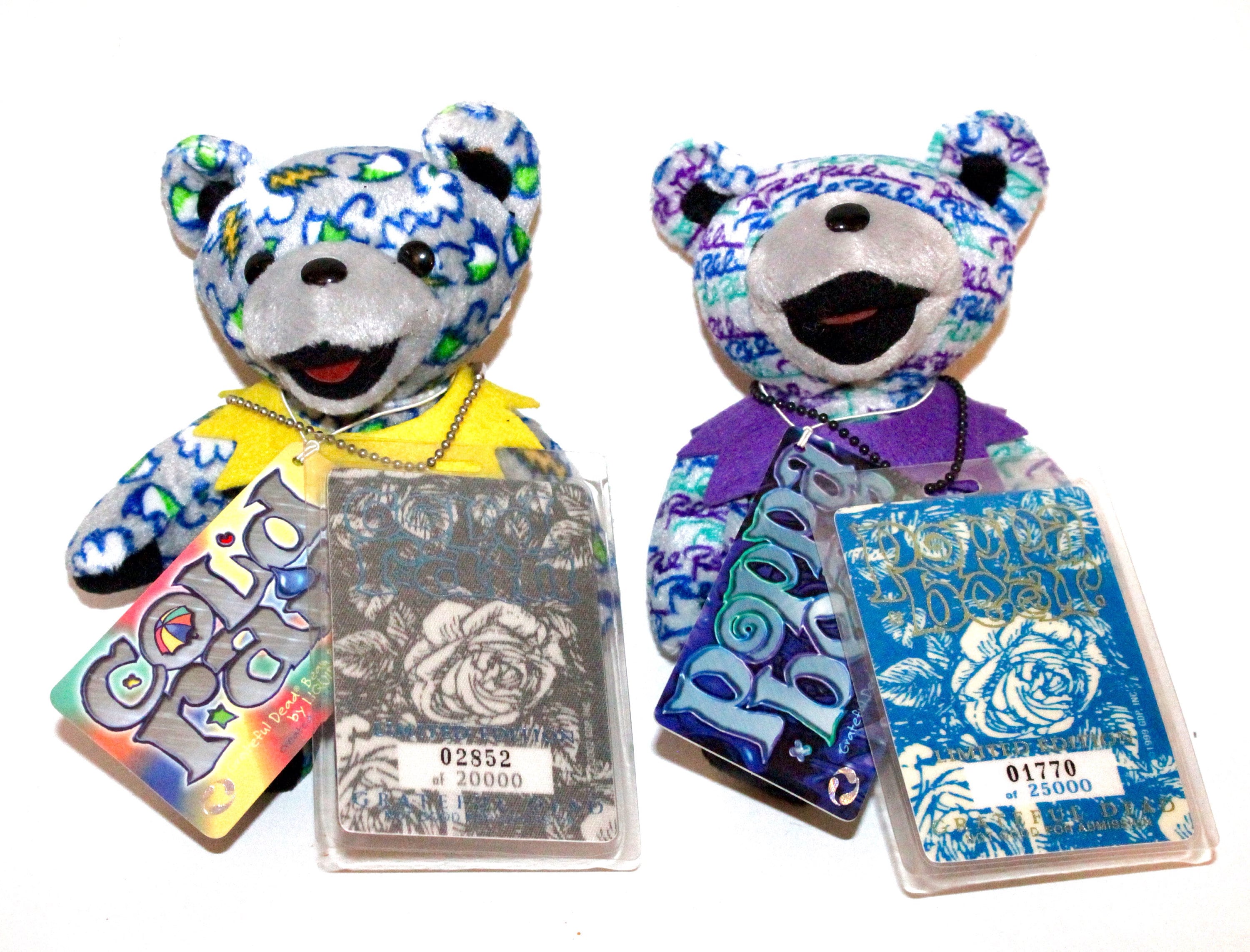 Limited Edition Grateful Dead Plush Bears by Liquid Blue, Hippie