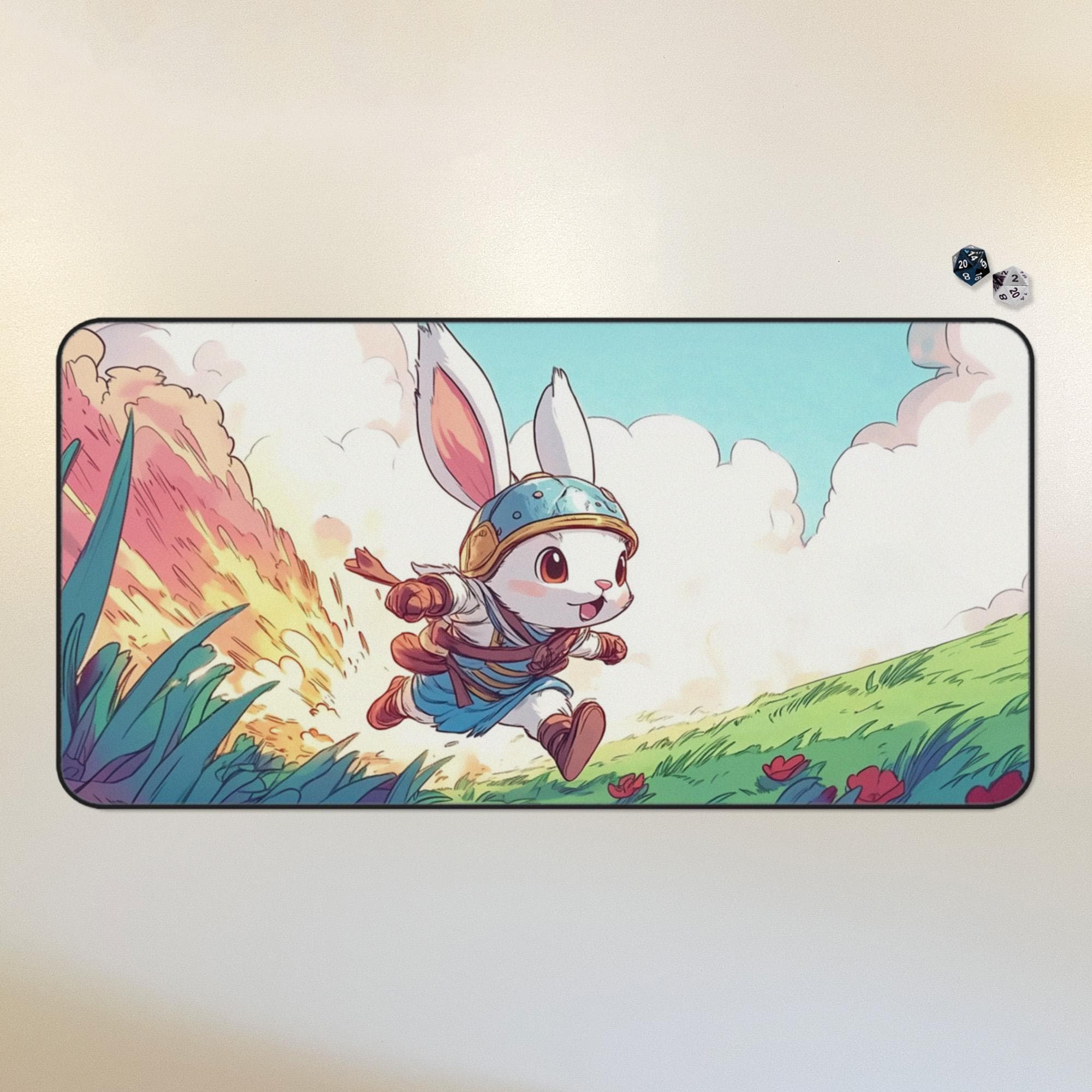 Bloomburrow Bunny MTG Playmat, Baylen the Haymaker, Cute Anime