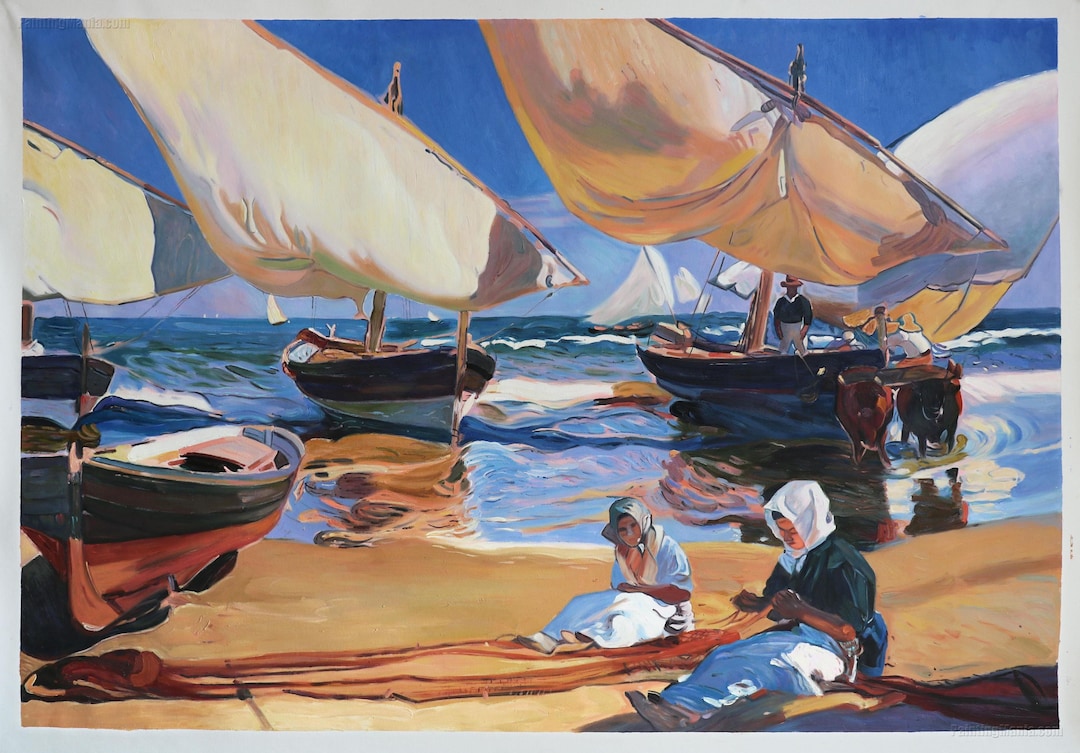 バレンシアの浜辺にて - ホアキン・ソローリャ・イ・バスティーダ