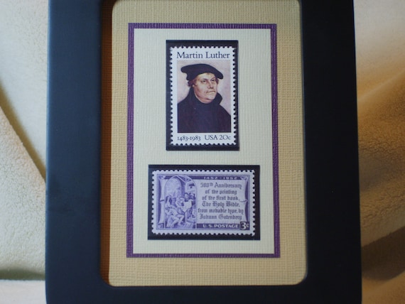 宗教改革を記念して - ヴィンテージ額入り切手 - No. 1014 および 2065