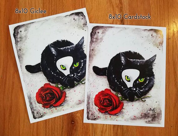 幻の子猫：水彩画による黒猫のファインアート - Etsy 日本