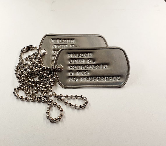 Personalised Debossed US Military Dog Tags 1967 - 2015 - Etsy Denmark