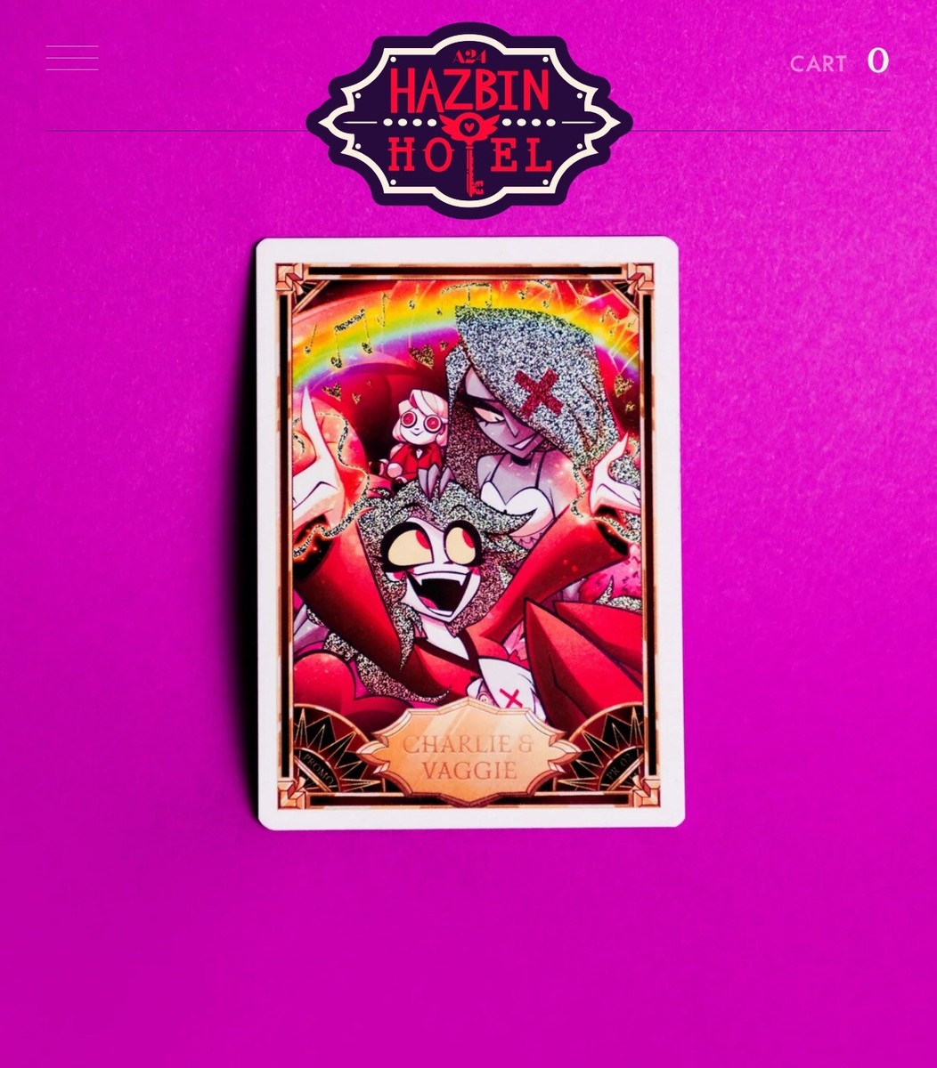 Hazbin Hotel Trading Card Charlie And Vaggie Foil Promo Card In