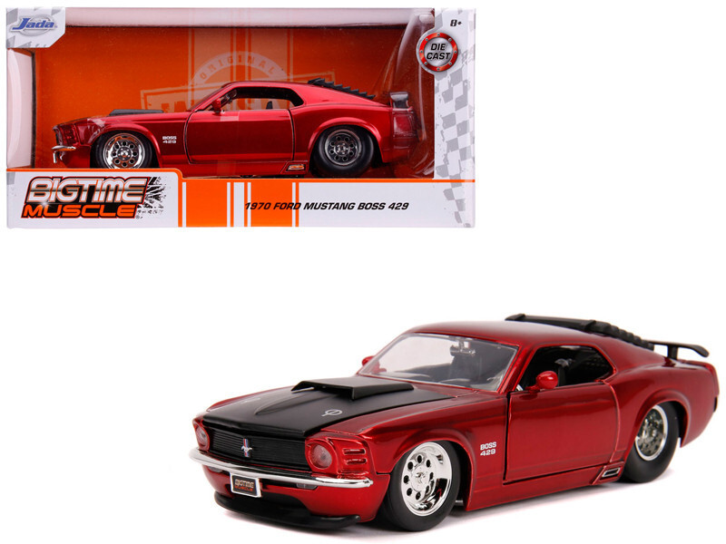 Jada 1970 Ford Mustang Boss 429 Candy Red & Black 1/24 Diecast