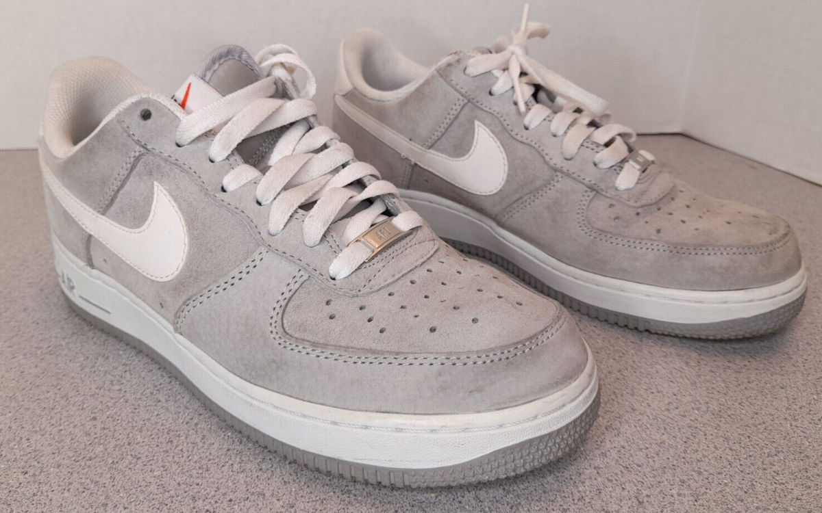 Men's Nike Air Force 1 Low Suede Pack Wolf Grey Shoes Sneakers
