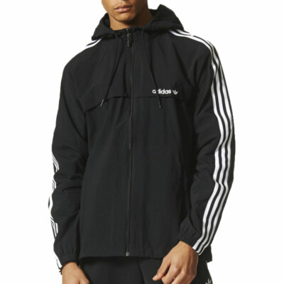 Adidas Originals 3-Stripes Windbreaker Men's Track Top Black/White