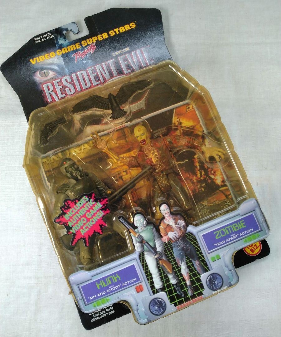 Toy Biz 1998 Video Game Superstars Resident Evil 2 Hunk and Zombie
