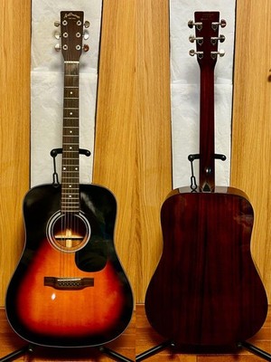 Acoustic Guitar Aria dreadnought AD-28BS 2003 Sunburst with Gig