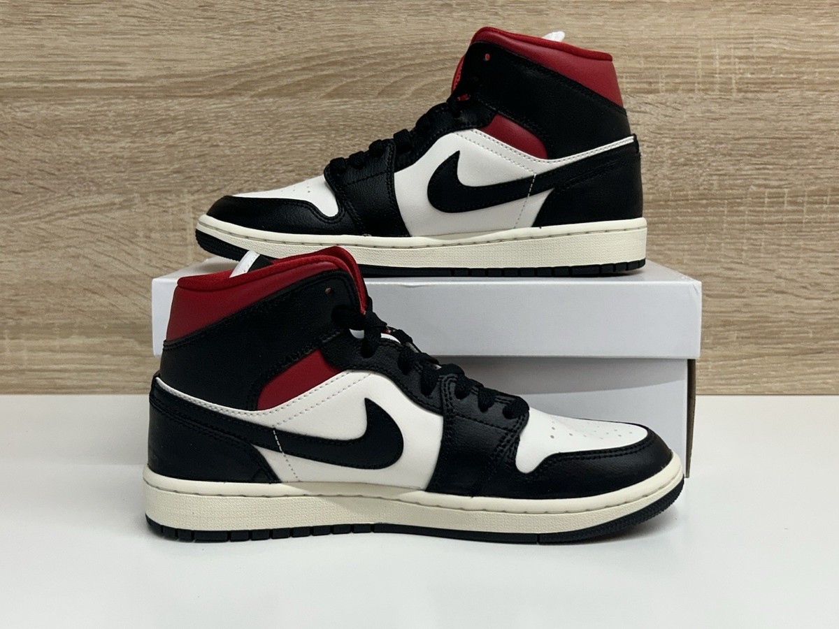 Women's Nike Air Jordan 1 Mid “Bred” Size-10 Red White Black