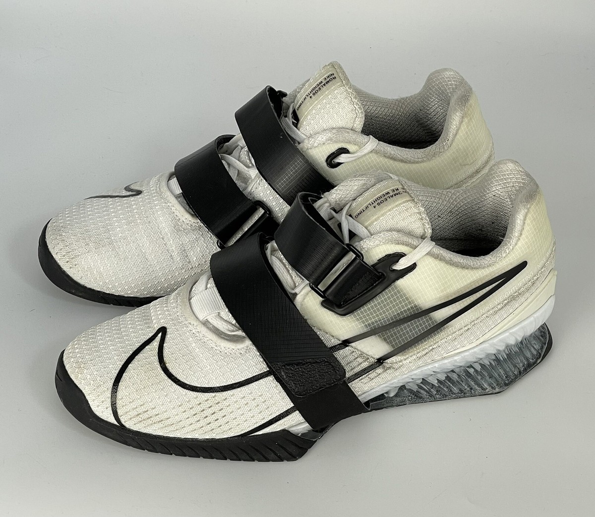 Nike Romaleos 4 Mens Sz 8 Weightlifting Shoes White Black CD3463