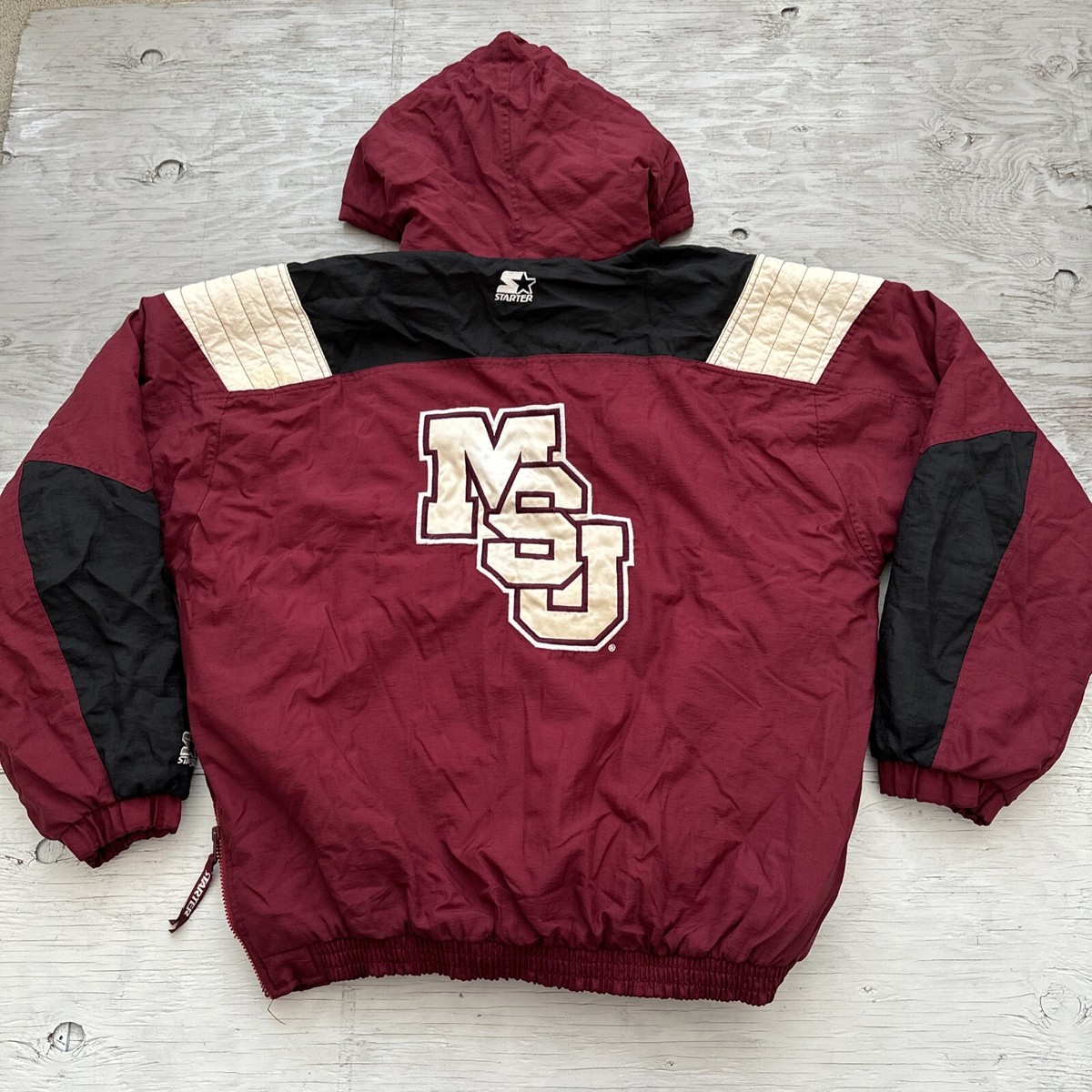 VTG 90s NCAA starter MSU Mississippi State Bulldogs Pullover 1/2