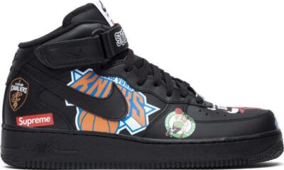 Nike Supreme x NBA x Air Force 1 07 Mid Black for Sale