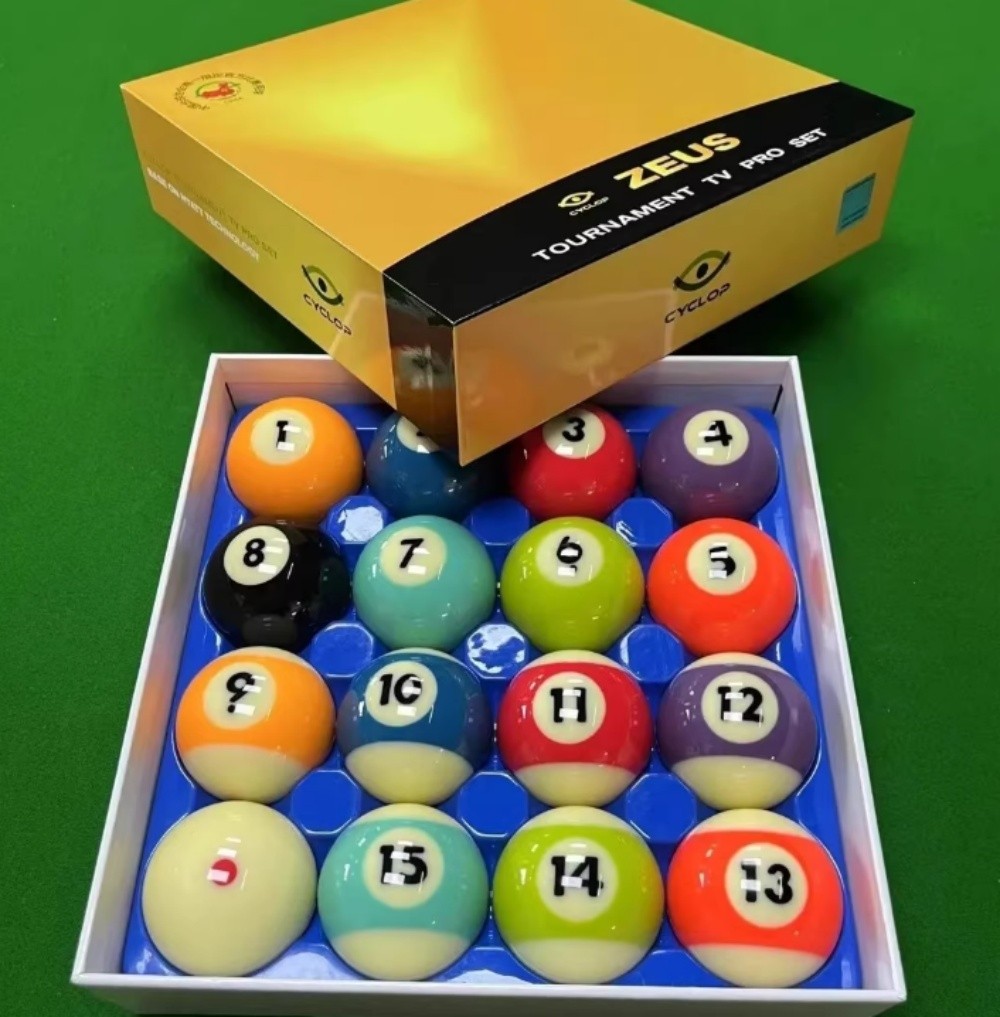 Cyclop Zeus Pool Balls Tournament TV Pro 2-1/4 Inch Complete Set