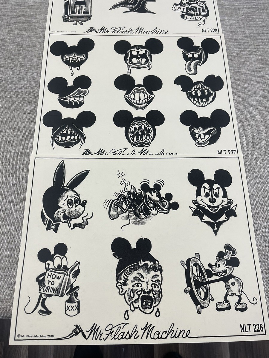 Vintage Re Pop 2016 Mr. Flash Machine Tattoo Flash 5 Sheets New