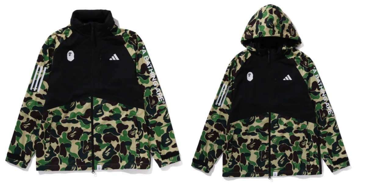 New BAPE x ADIDAS US Sz. SMALL Gold ABC Camo Jacket 30th