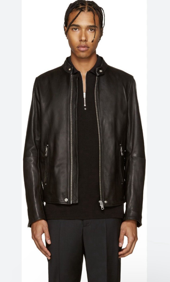 Diesel sheep leather Men's Black L-roshi Biker Jacket Sz XXL | eBay