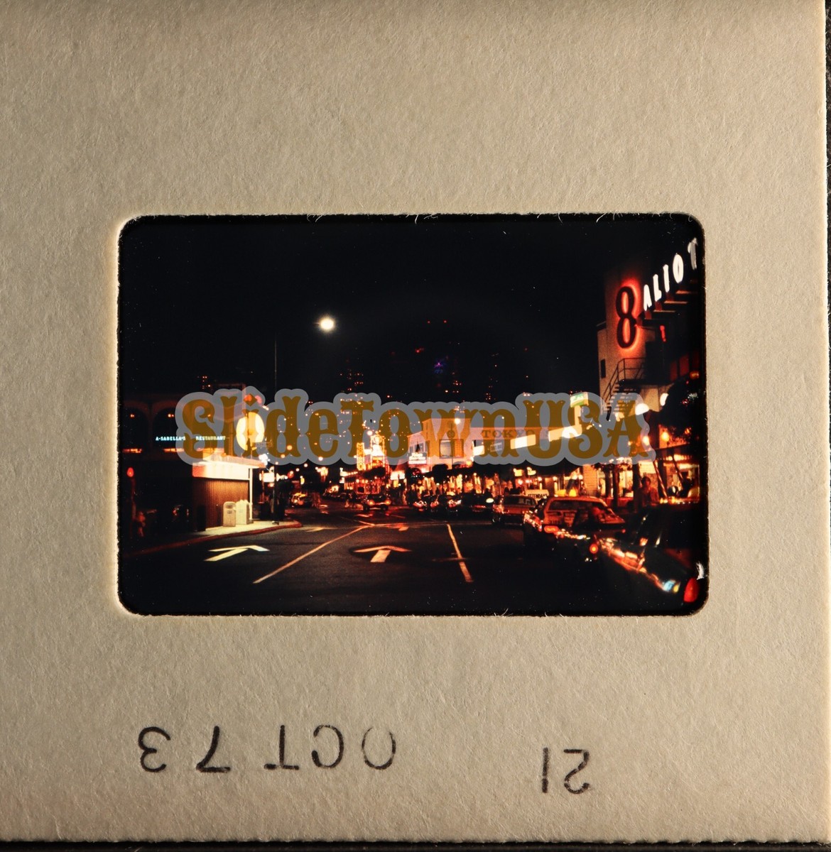 Vtg 1973 Slide Tokyo Japan Street Scene Standard Gas Oil Sign