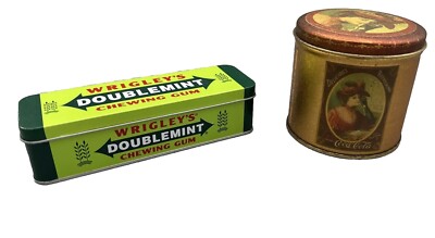 Wrigley's Doublemint Green Hinged Tin Chewing Gum Metal Storage