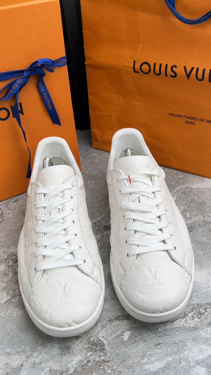 Louis Vuitton Luxembourg LV Monogram Sneakers White Leather 8 LV