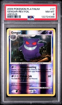 2009 POKEMON PLATINUM ARCEUS GENGAR #17 REVERSE FOIL PSA 8 NM