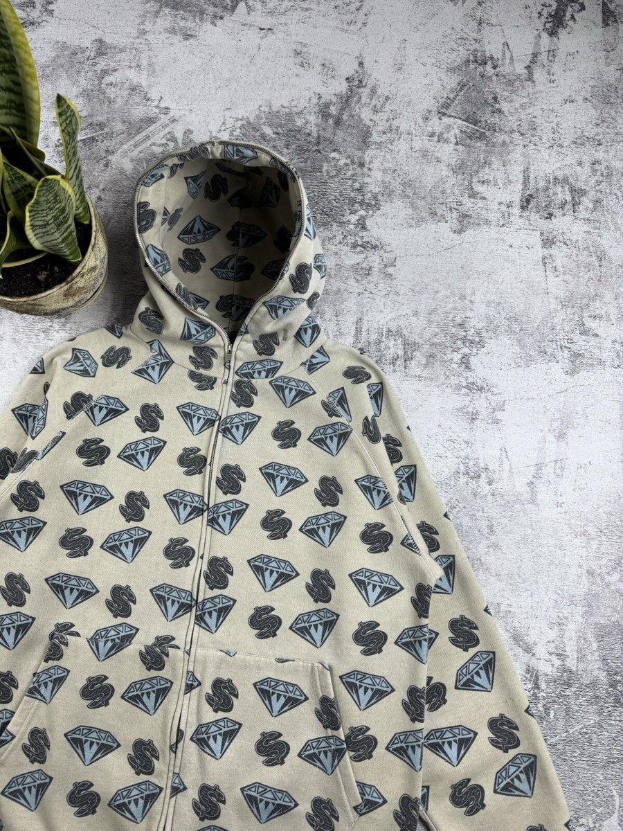 VINTAGE BBC BILLIONAIRE BOYS CLUB MONOGRAM FULL ZIP DOLLAR DIAMOND